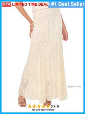 Knit Godet Maxi Skirt Flared Hem Casual Contemporary
